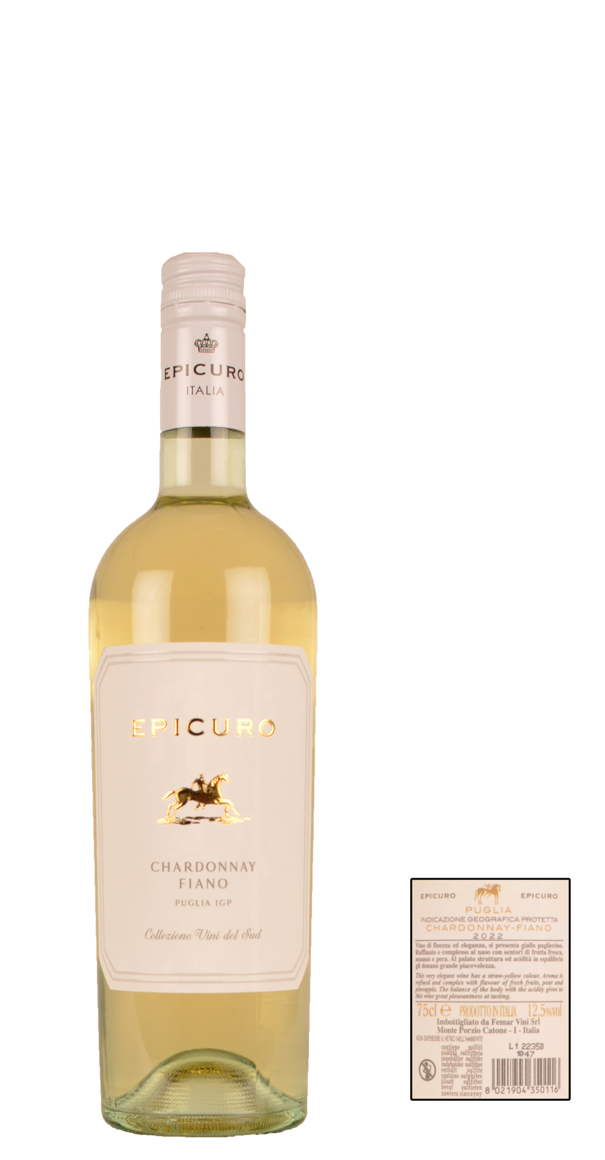 - Bianco - Epicuro Fiano Ltr. - Vintners Puglia Screwcap - Allied | 2022 - International - Website Chardonnay 0.75