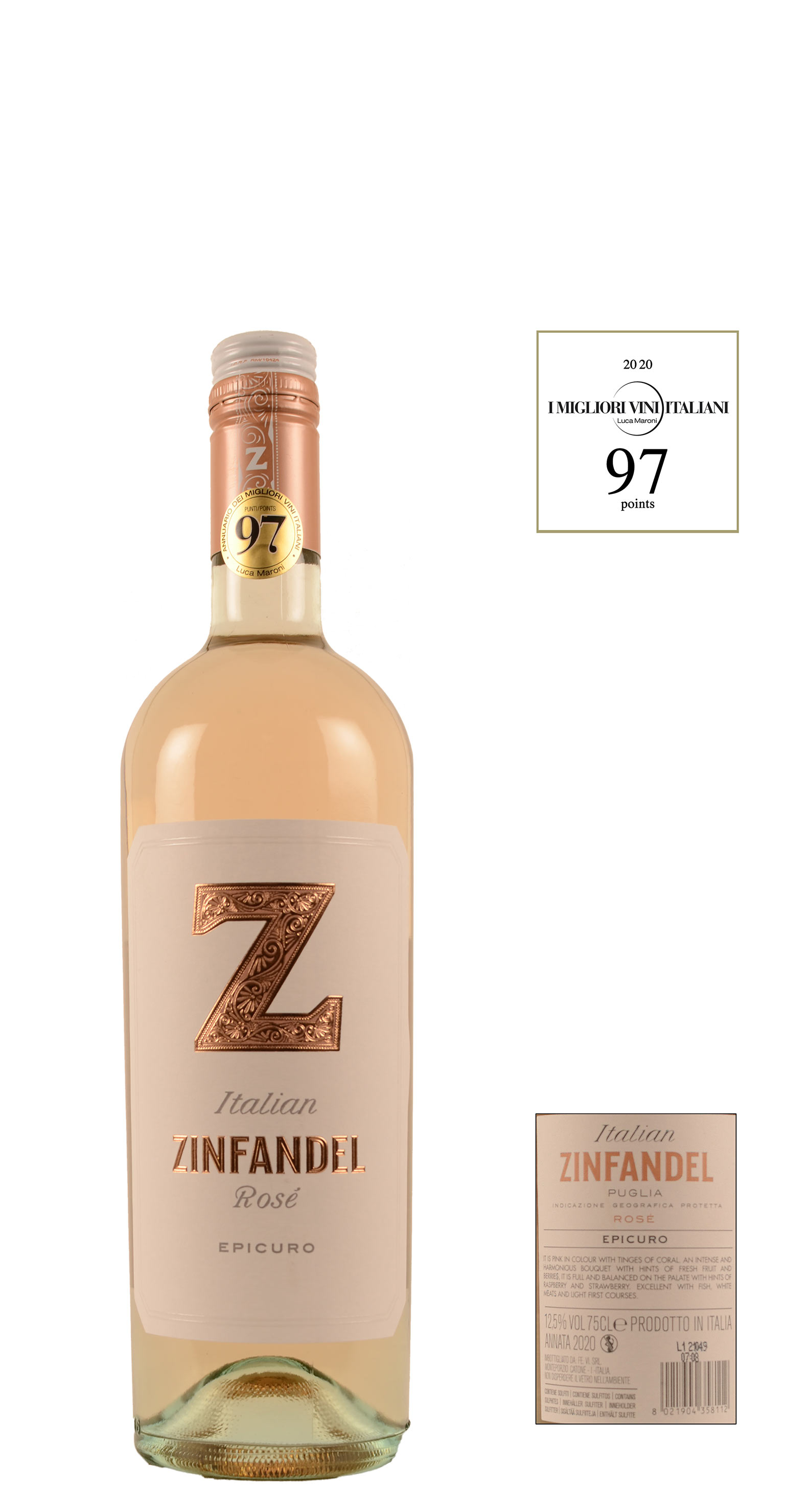 2021 Epicuro Rosato Zinfandel ZZZZ 0.75 Ltr. ROSATO Grandi