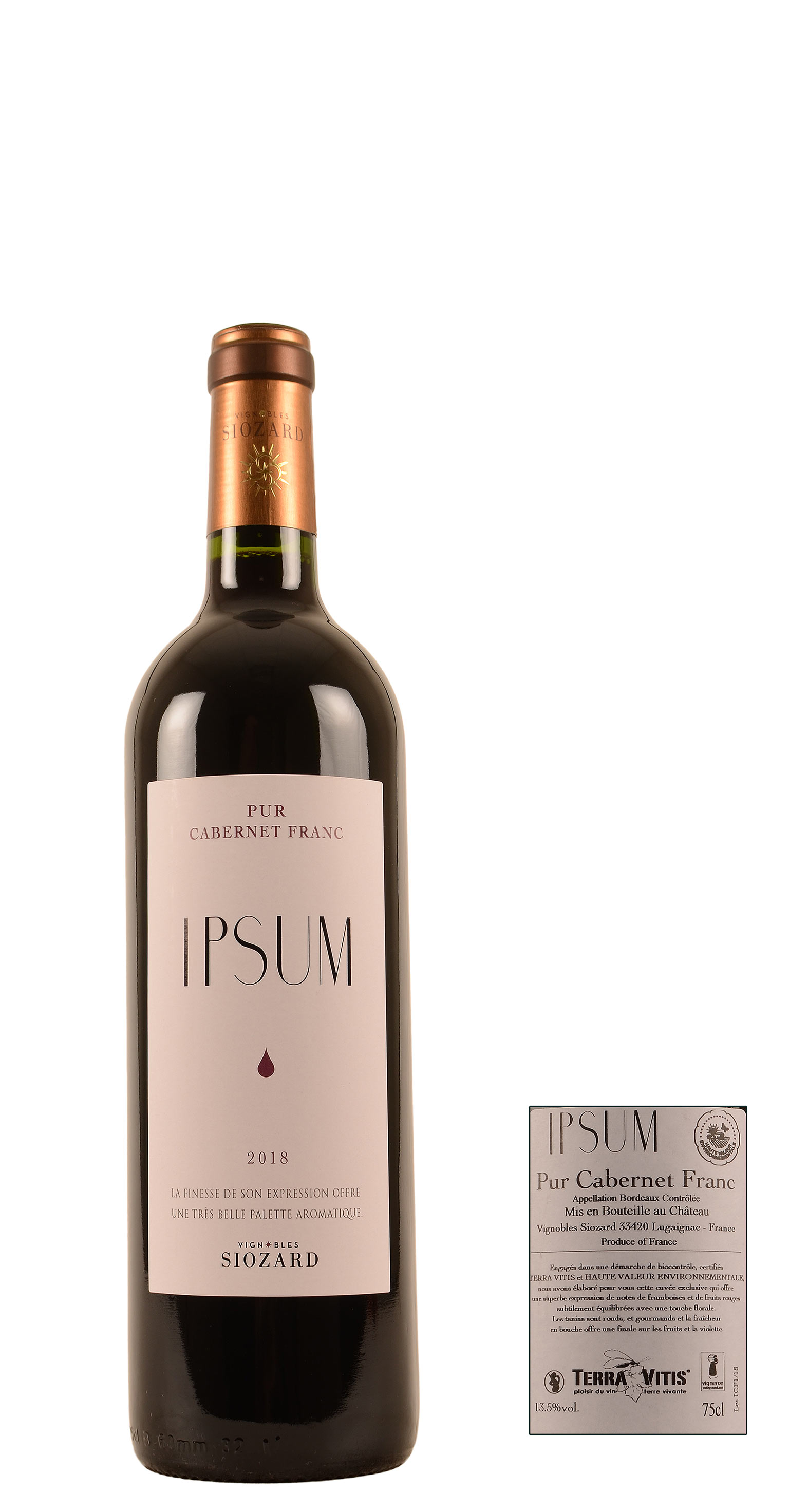 18 Ipsum Bordeaux Terra Vitis Cabernet Franc Pur 0 75 Ltr Rouge Allied Vintners International Website