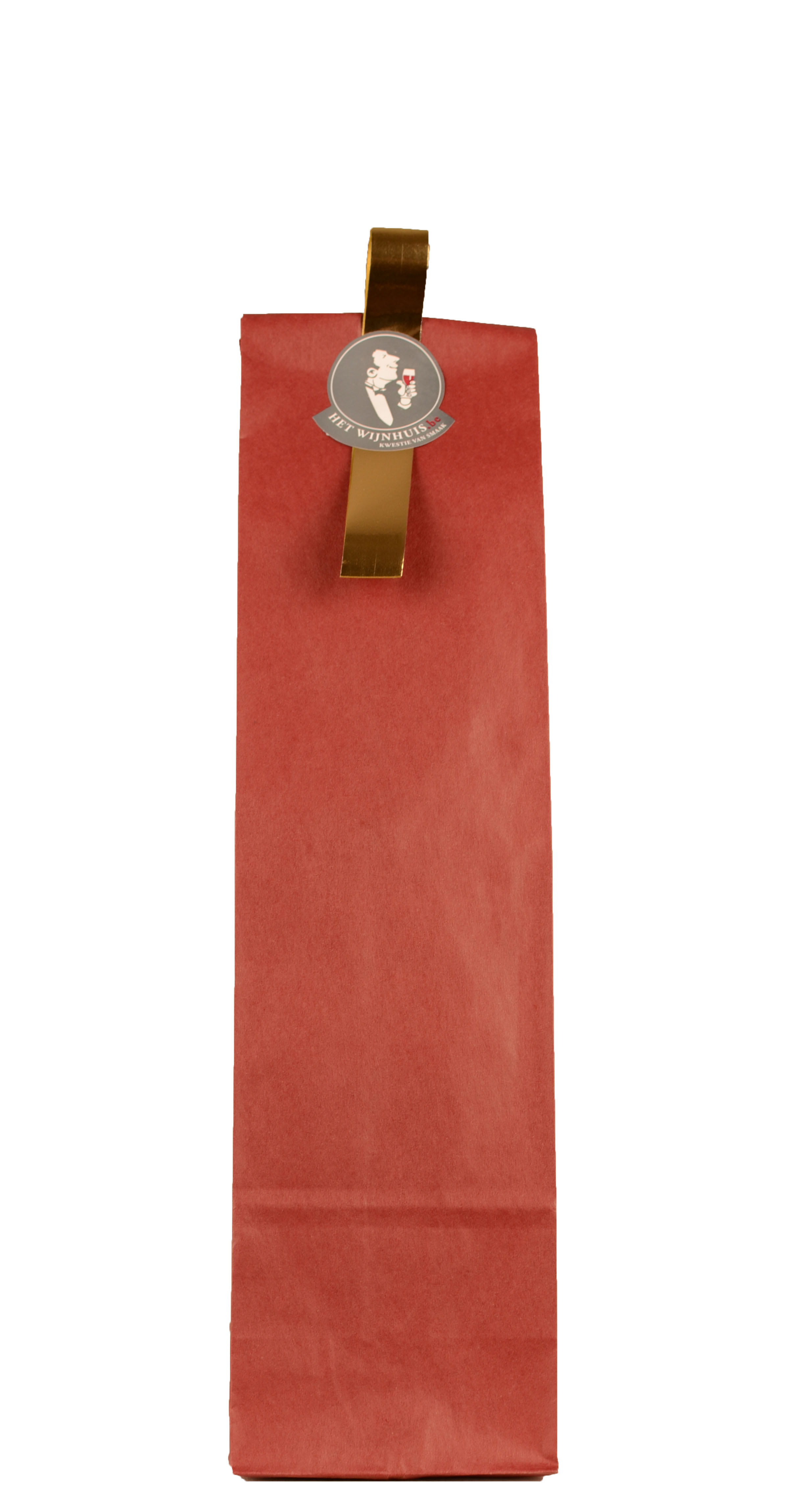 afbeelding van Papieren geschenkzak - Bordeaux - 1 fles