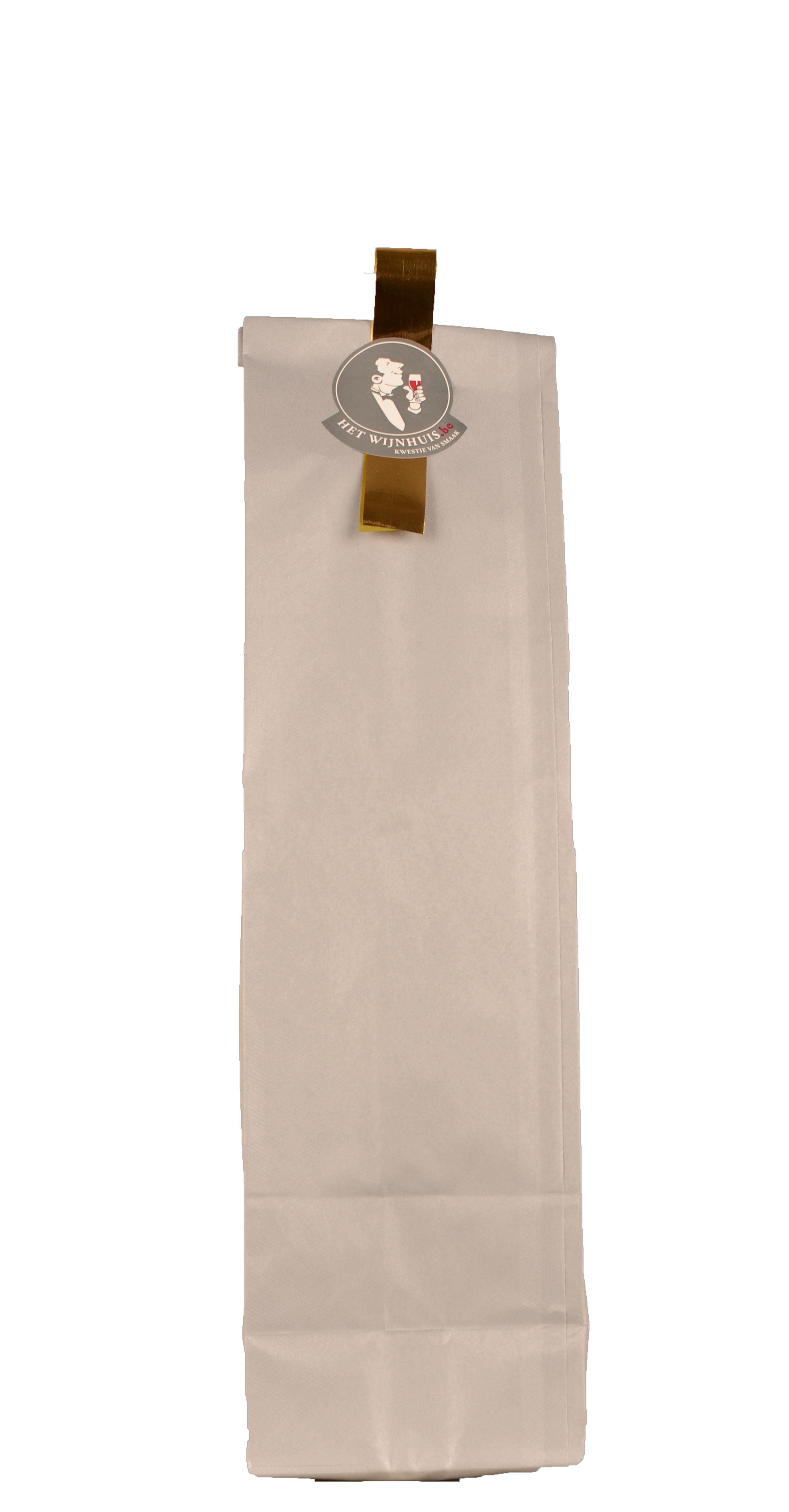 afbeelding van Papieren geschenkzak - Zilver - 1 fles